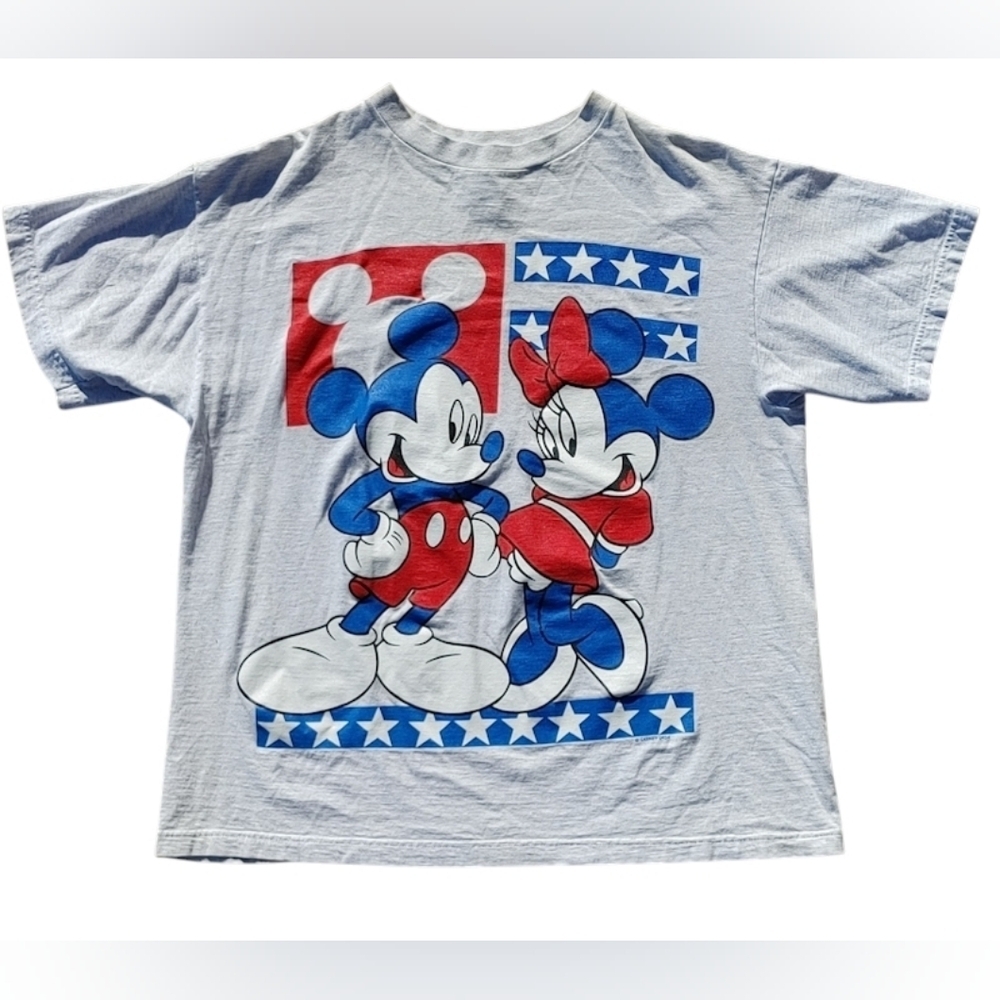 Vtg 90s Disney Unlimited Jerry Leigh Mickey Minnie T-Shirt XL Single Stitch Grey